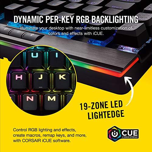 Clavier mécanique de jeu Corsair K95 RGB Platinum - 6x touches macro programmables - Passthrough USB et commandes multimédia - Vitesse Cherry MX la plus rapide - Rétro-éclairage LED RGB - Finition noire