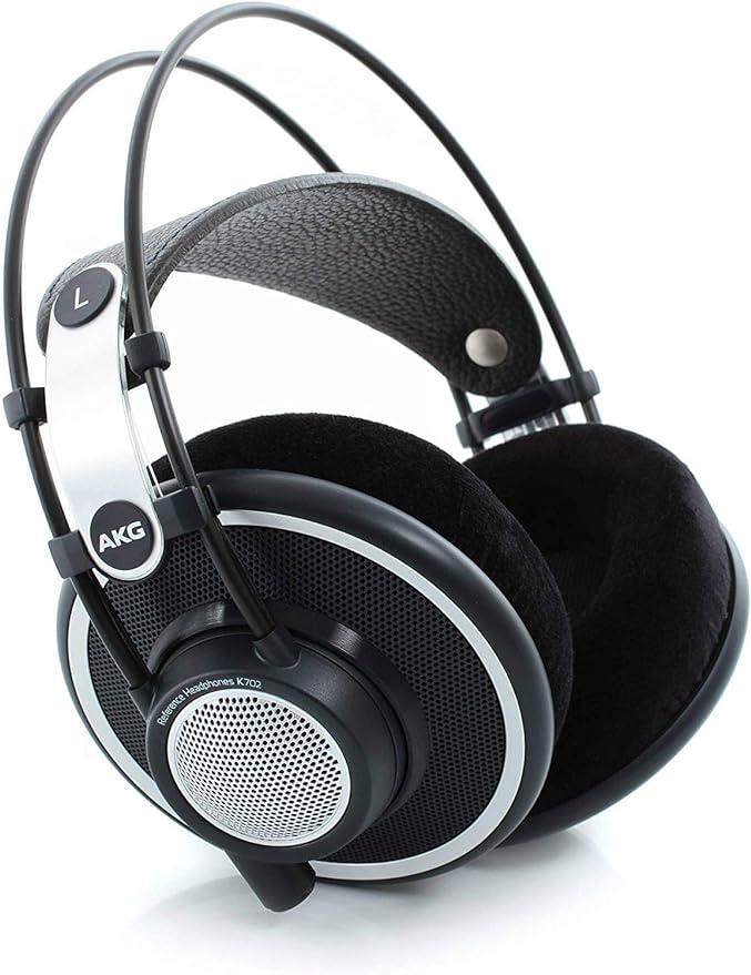 AKG Pro Audio K702 Auriculares de estudio de referencia, abiertos, de cable plano, negros