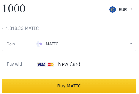 Achète MATIC sur Binance