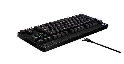 logitech Pro Mechanical Gaming Keyboard, touches rétroéclairées RVB 16,8 millions de couleurs, design ultra portable, câble Micro USB détachable