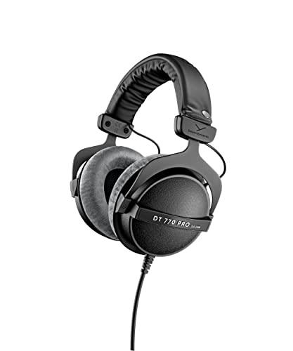 auriculares de estudio beyerdynamic DT 770 PRO 250 Ohm en negro. Construcción cerrada, cableado para uso en estudio, ideal para mezclar en el estudio