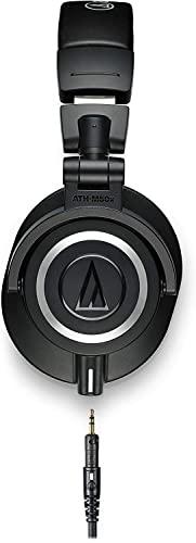 Audio-Technica ATH-M50X Professioneller Studio-Monitor-Kopfhörer, schwarz, professionelle Qualität, von Kritikern gelobt, mit abnehmbarem Kabel