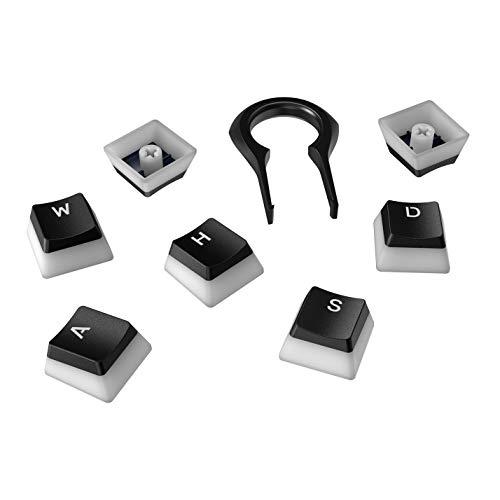 Tapas de teclado HyperX Pudding - Juego de tapas de teclado de PBT de doble disparo con capa translúcida, para teclados mecánicos, juego completo de 104 teclas, perfil OEM, disposición inglesa (US) - Negro