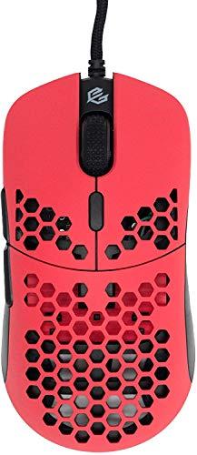 Gwolves Hati HTM Ultra Lightweight Honeycomb Design Wired Gaming Mouse 3360 Sensor - PTFE Skates - 6 Buttons - Only 61G (Faze Red)