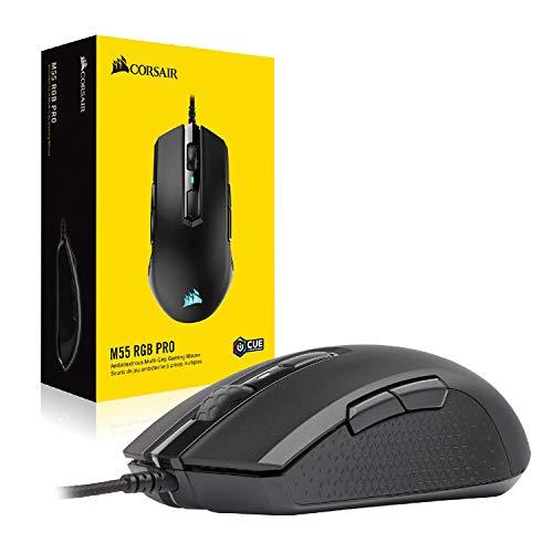 Corsair M55 RGB Pro Wired Ambidextrous Multi-Grip Gaming Mouse - 12,400 DPI capteur réglable - 8 boutons programmables - Black