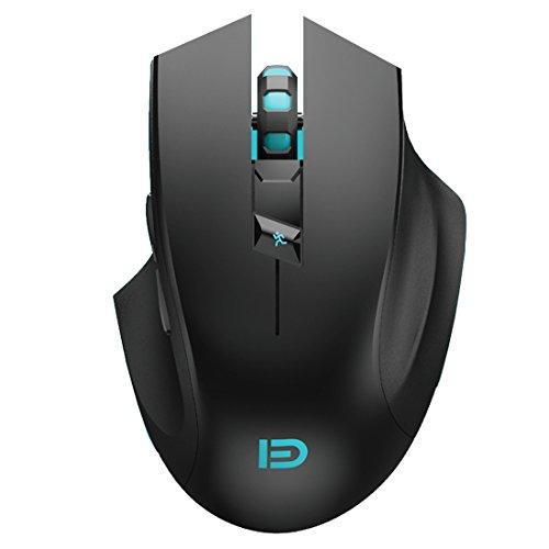 Ratón inalámbrico silencioso, Forter i720 Ergonomics Right-Handed Wireless Gaming Mouse for Windows and MAC - Black