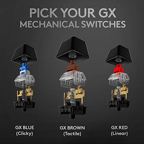 Logitech G513 Clavier de jeu mécanique rétroéclairé RGB avec interrupteurs à touches Clicky GX Blue (Carbon)