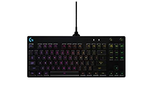 logitech Pro Mechanical Gaming Keyboard, teclas con retroiluminación RGB de 16,8 millones de colores, diseño ultraportátil, cable micro USB desmontable