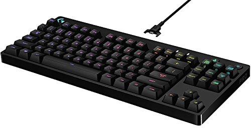 logitech Pro Mechanical Gaming Keyboard, touches rétroéclairées RVB 16,8 millions de couleurs, design ultra portable, câble Micro USB détachable