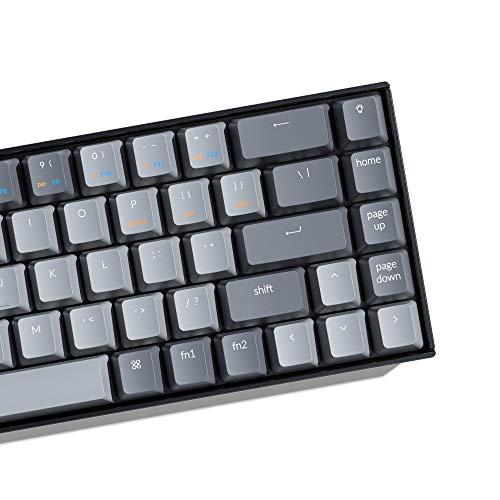 Keychron K6 65% Compact Wireless Mechanical Keyboard für Mac, Hot-swappable White Backlight, Bluetooth, Multitasking, Type-C Wired Gaming Keyboard für Windows mit Gateron G Pro Brown Switch