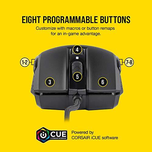 Corsair M55 RGB Pro Wired Ambidextrous Multi-Grip Gaming Mouse - 12,400 DPI capteur réglable - 8 boutons programmables - Black