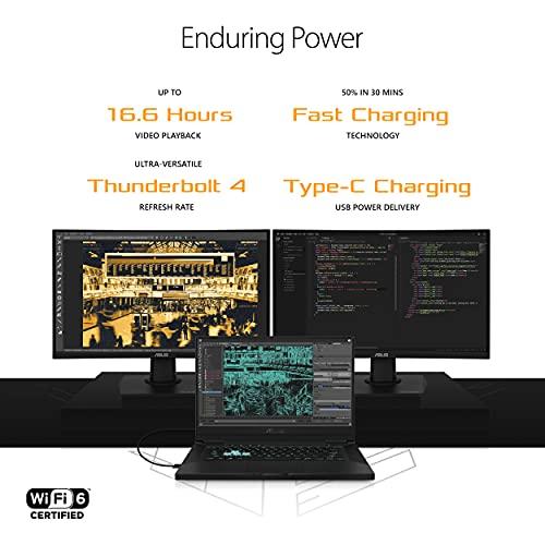 ASUS TUF Dash 15 (2021) Ultra Slim Gaming Laptop, 15,6" 144Hz FHD, GeForce RTX 3050 Ti, Intel Core i7-11370H, 8GB DDR4, 512GB PCIe NVMe SSD, Wi-Fi 6, Windows 10, Farbe Eclipse Grey, TUF516PE-AB73