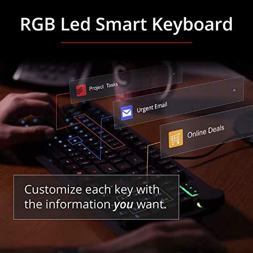 Das Keyboard X50Q Teclado mecánico RGB programable para el trabajo y el juego, interruptores mecánicos de tacto suave, applets Q preinstalados, reposamanos, botón de volumen, tapa de aluminio (104 teclas, negro)