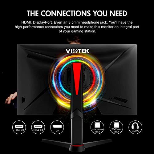 VIOTEK GFT27CXB 27-Zoll-Gaming-Monitor | 240Hz 1080p Full-HD 1ms | Multi-User-Profile, G-Sync-Ready & FreeSync | HDMI DP 3.5mm | Höhe, Neigung, Drehung, Pivot (VESA)