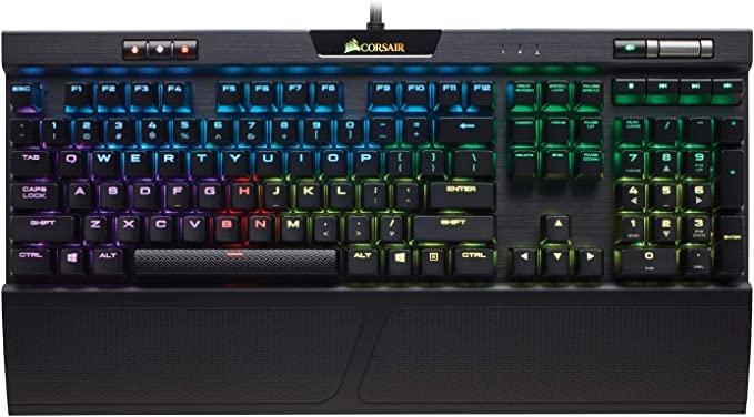 Corsair K70 RGB MK.2 Rapidfire Mechanical Gaming Keyboard - USB Passthrough & Media Controls - Fastest & Linear - Cherry MX Speed - Rétro-éclairage LED RGB