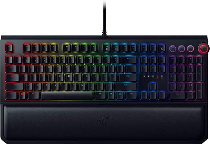 Razer BlackWidow Elite Mechanical Gaming Keyboard: Orangefarbene mechanische Schalter - taktil und leise - Chroma-RGB-Beleuchtung - magnetische Handballenauflage - dedizierte Medientasten und Drehknopf - USB-Passthrough