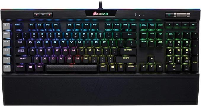 Corsair K95 RGB Platinum Mechanical Gaming Keyboard - 6x programmierbare Makrotasten - USB Passthrough & Mediensteuerung - schnellste Cherry MX Geschwindigkeit - RGB LED Hintergrundbeleuchtung - Schwarzes Finish
